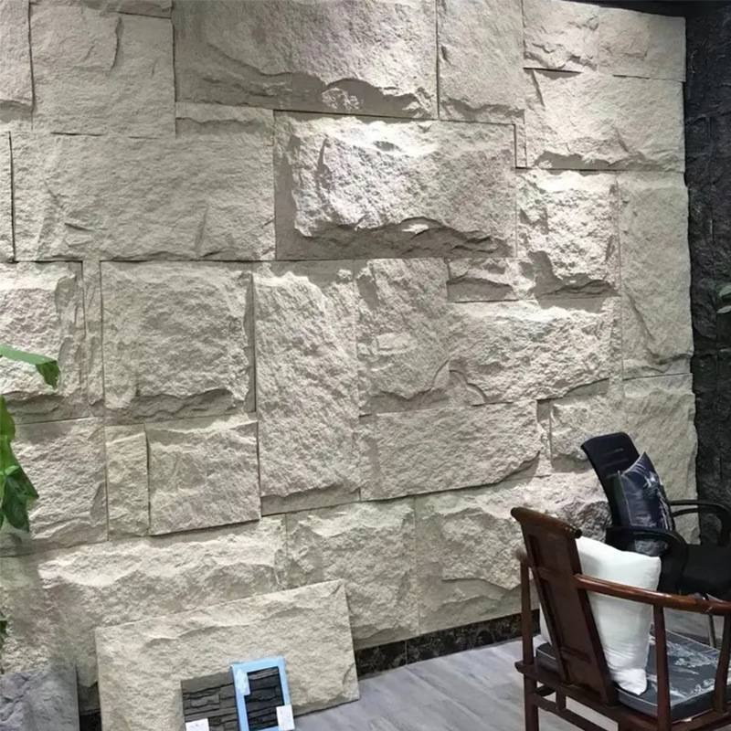 仿真石材样品文化石聚氨酯蘑菇石防火保温黑色背景墙pu石皮