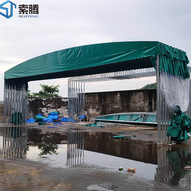 广州从化大型遮阳活动雨蓬移动折叠雨棚楼顶网红球场帐篷款式流行