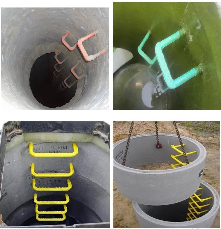 市政雨污水管网水泥检查井专用预埋塑钢爬梯踏步