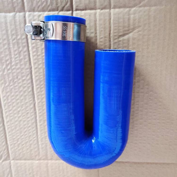 宏禄 涡轮中冷器蓝色夹线夹布硅胶管 汽车耐温U型硅橡胶管