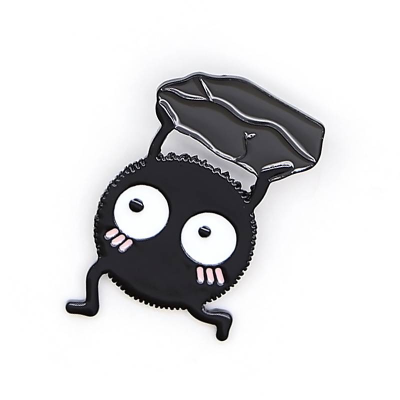 动漫周边产品金属徽章烤漆千与千寻可爱小煤球精灵胸章定制