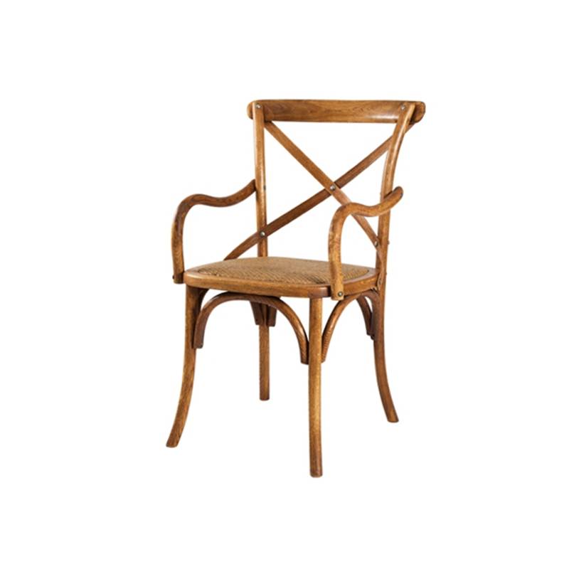 美式扶手餐椅带扶手实木叉背椅子