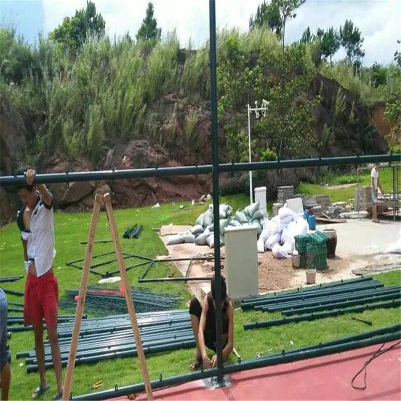 镀锌丝勾花护栏网体育场安全防撞栏球场浸塑防护网