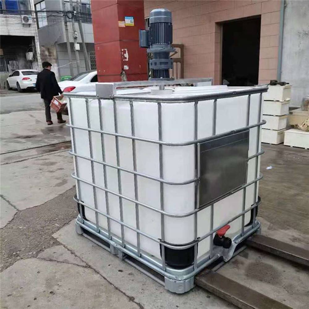 1000l吨桶搅拌罐双口搅拌吨桶带框架化工方桶