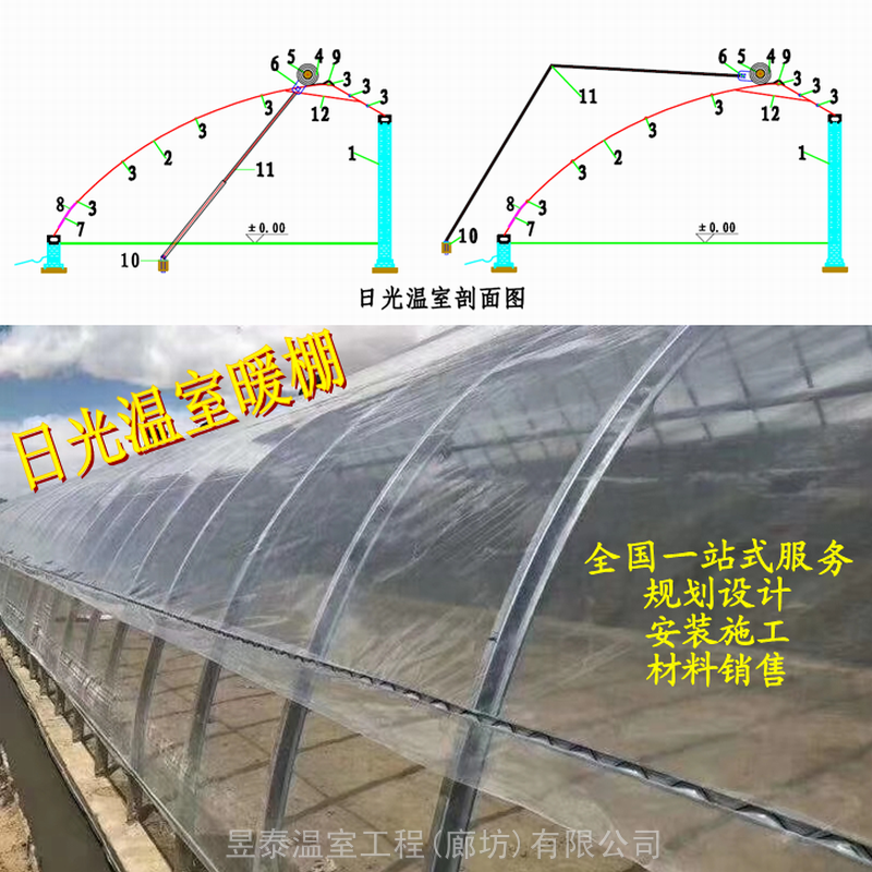 日光温室暖棚樱桃草莓蔬菜薄膜大棚昱泰公司设计制作