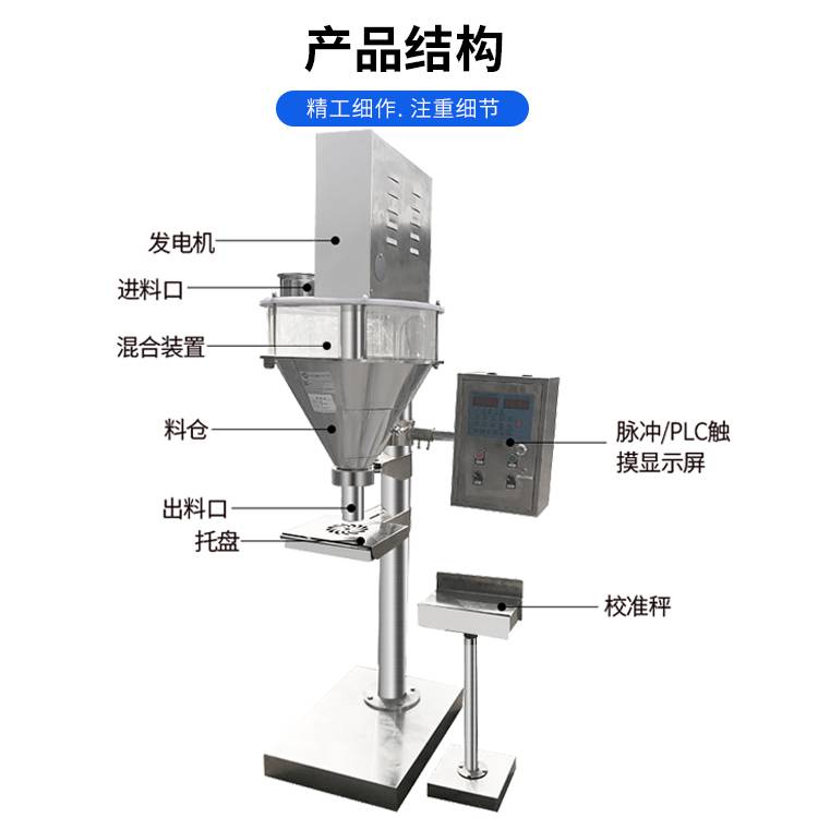 小包装式包装机华之翼机械生产自带称重式称台夹带不锈钢粉末包装机