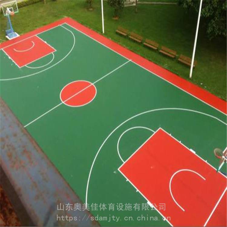 塑胶篮球场 硅PU羽毛球场 环保硅PU篮球场定制
