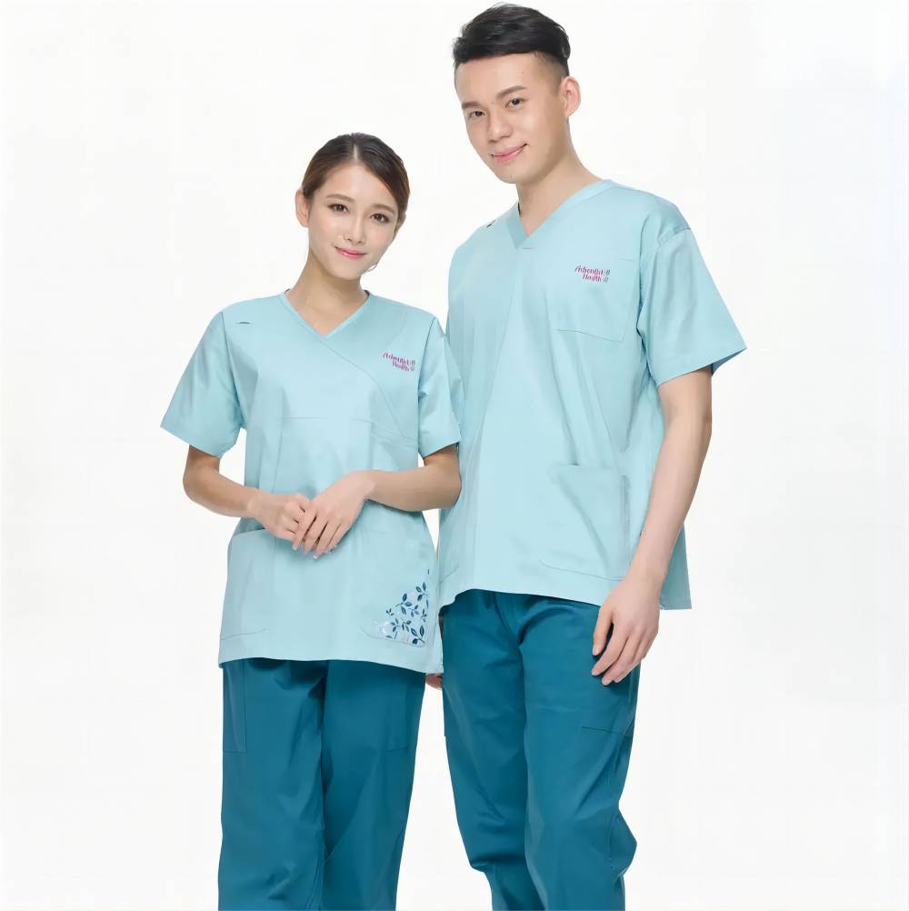 成都护士大褂纱卡白色套装订做成都自贡内江药店服装