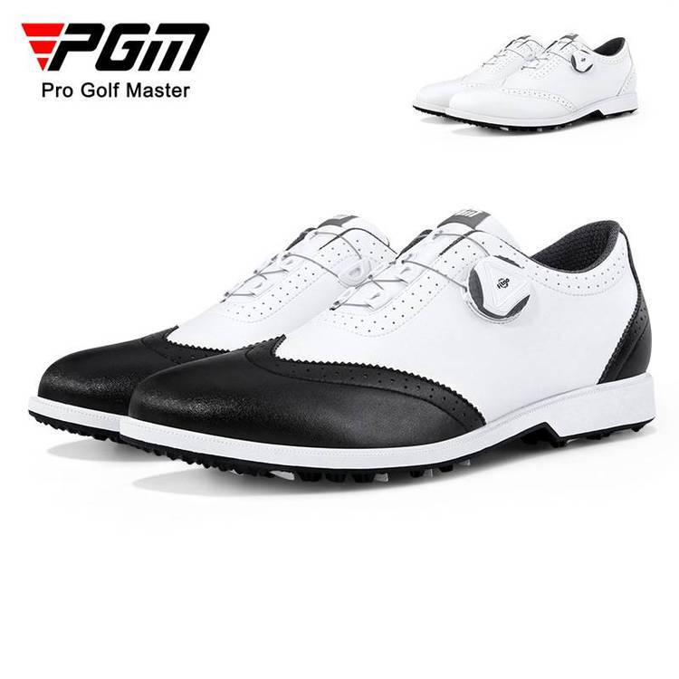 PGM高尔夫球鞋男士防水鞋子布洛克男鞋运动球鞋旋钮鞋带