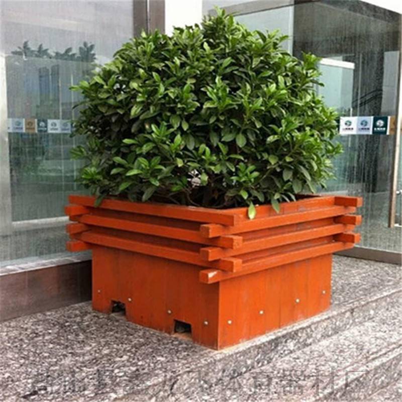 宁波市政种植花箱 木质花箱可定制