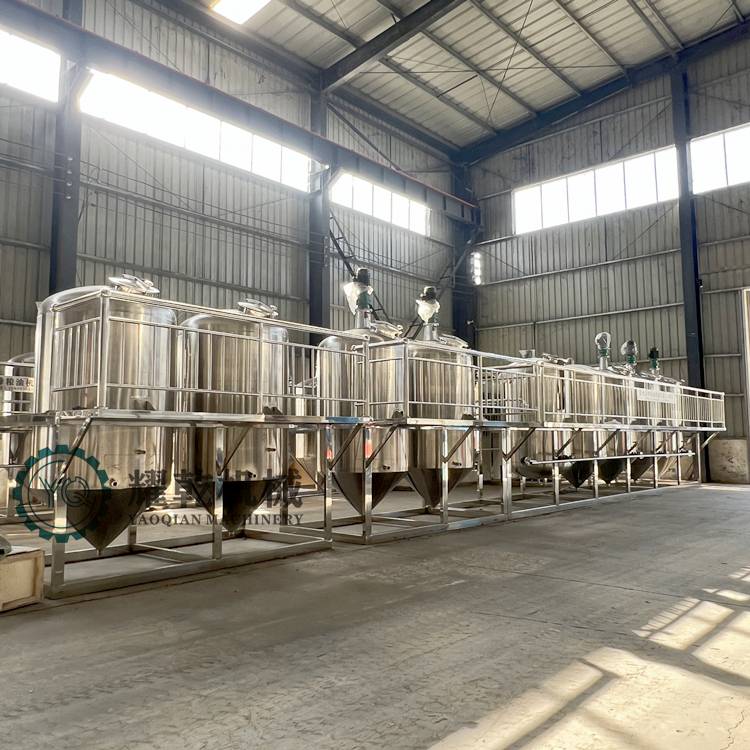 大型自动化精炼设备贵州菜子压榨精炼生产线30吨浓香菜油机组