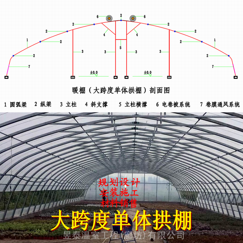 春秋棚冷棚暖棚几字钢大棚椭圆管暖棚双膜骨架大棚建造厂家