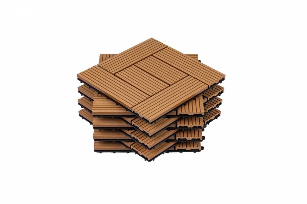 户外塑木地板方孔圆孔阳台地板 长条地板木塑材料