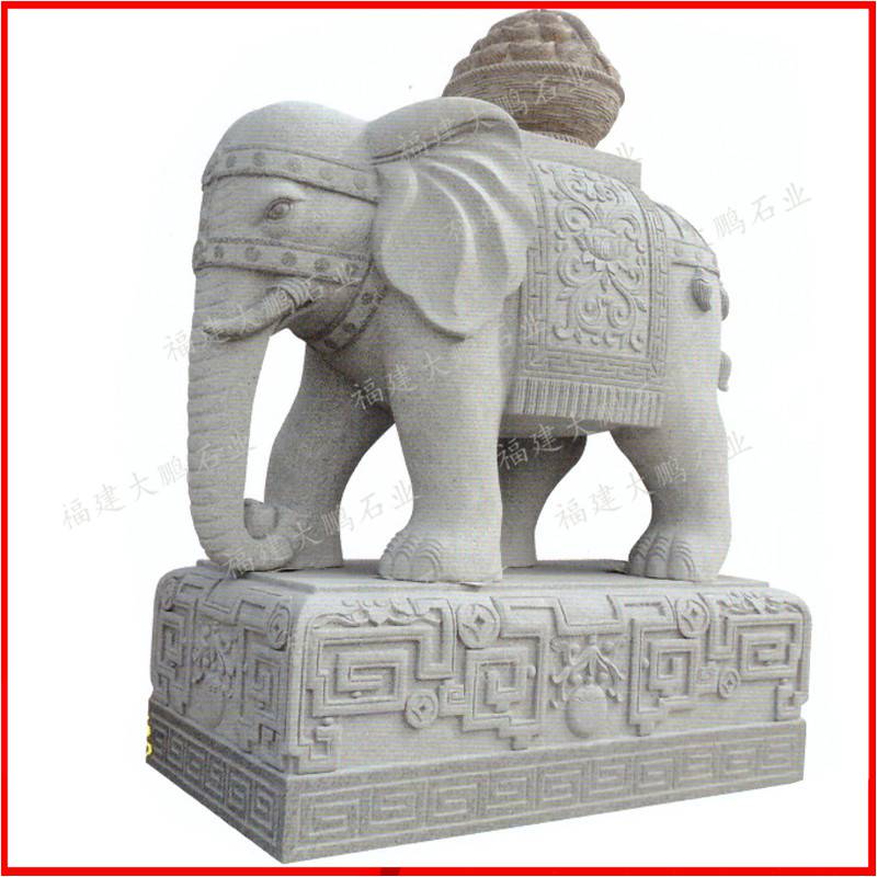 厂家直销石雕大象大象石刻吉祥如意大象摆件惠安石雕