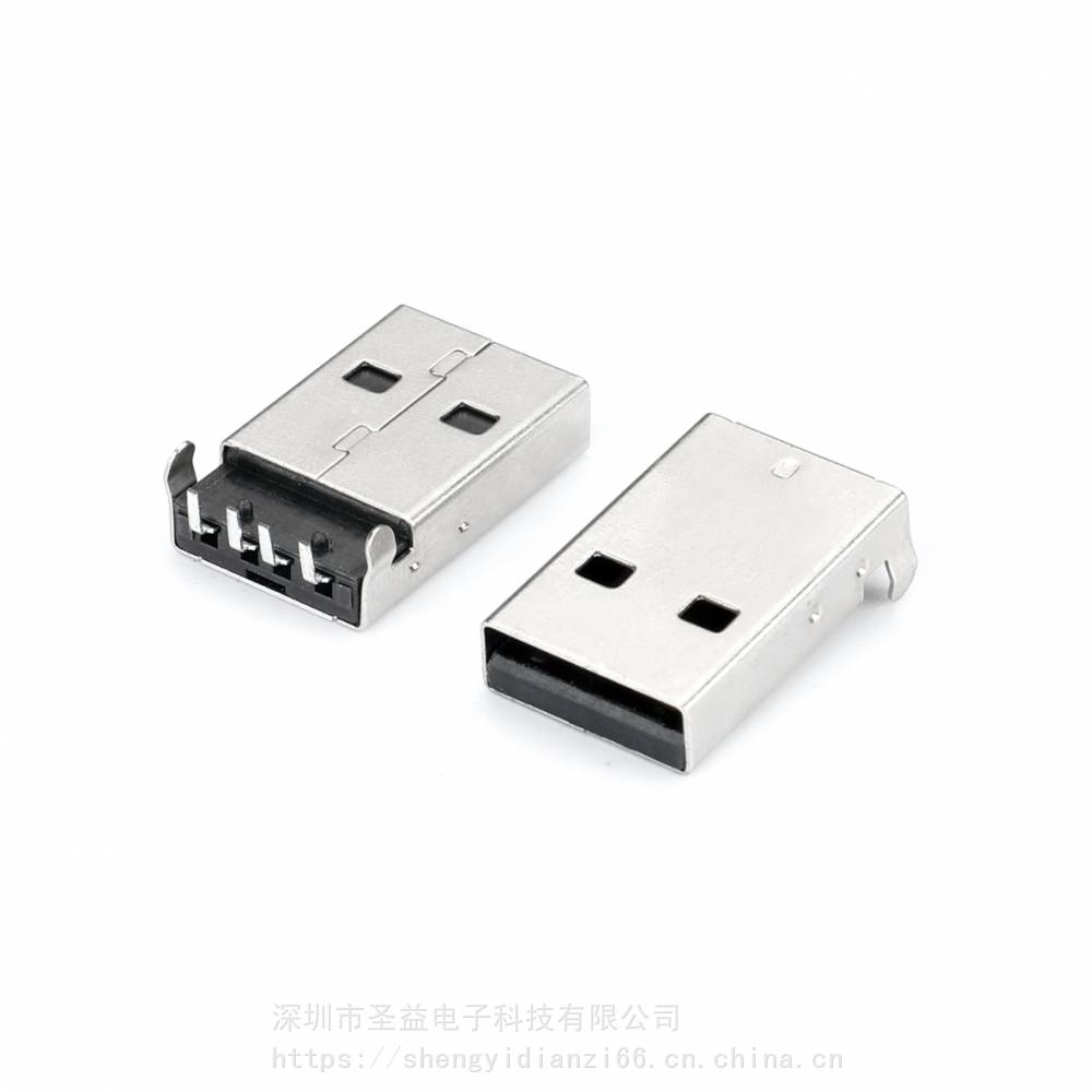 USB20公头A公90度DIP弯脚插板有柱L187