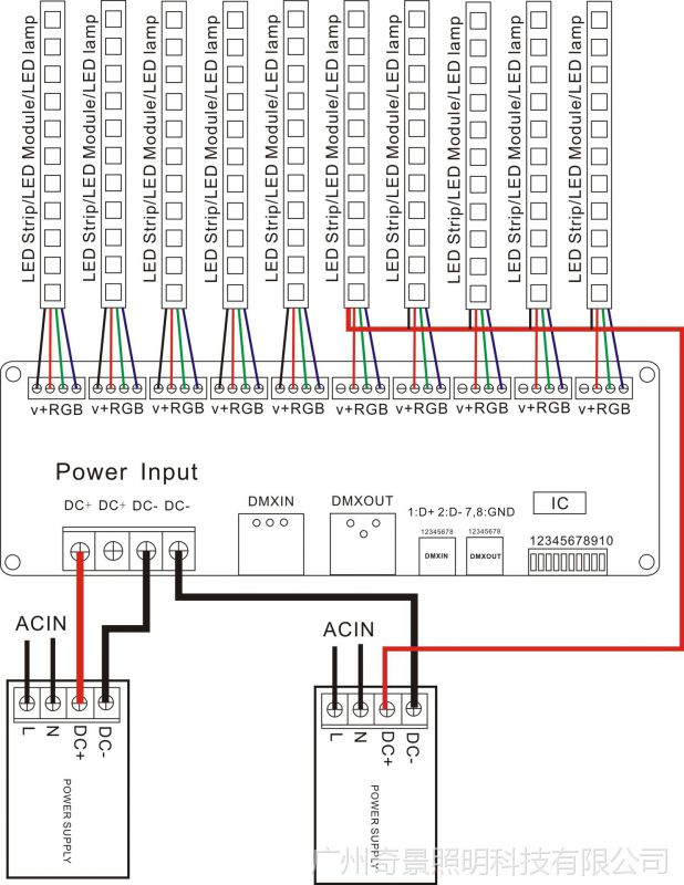led控制器接线图 图解图片