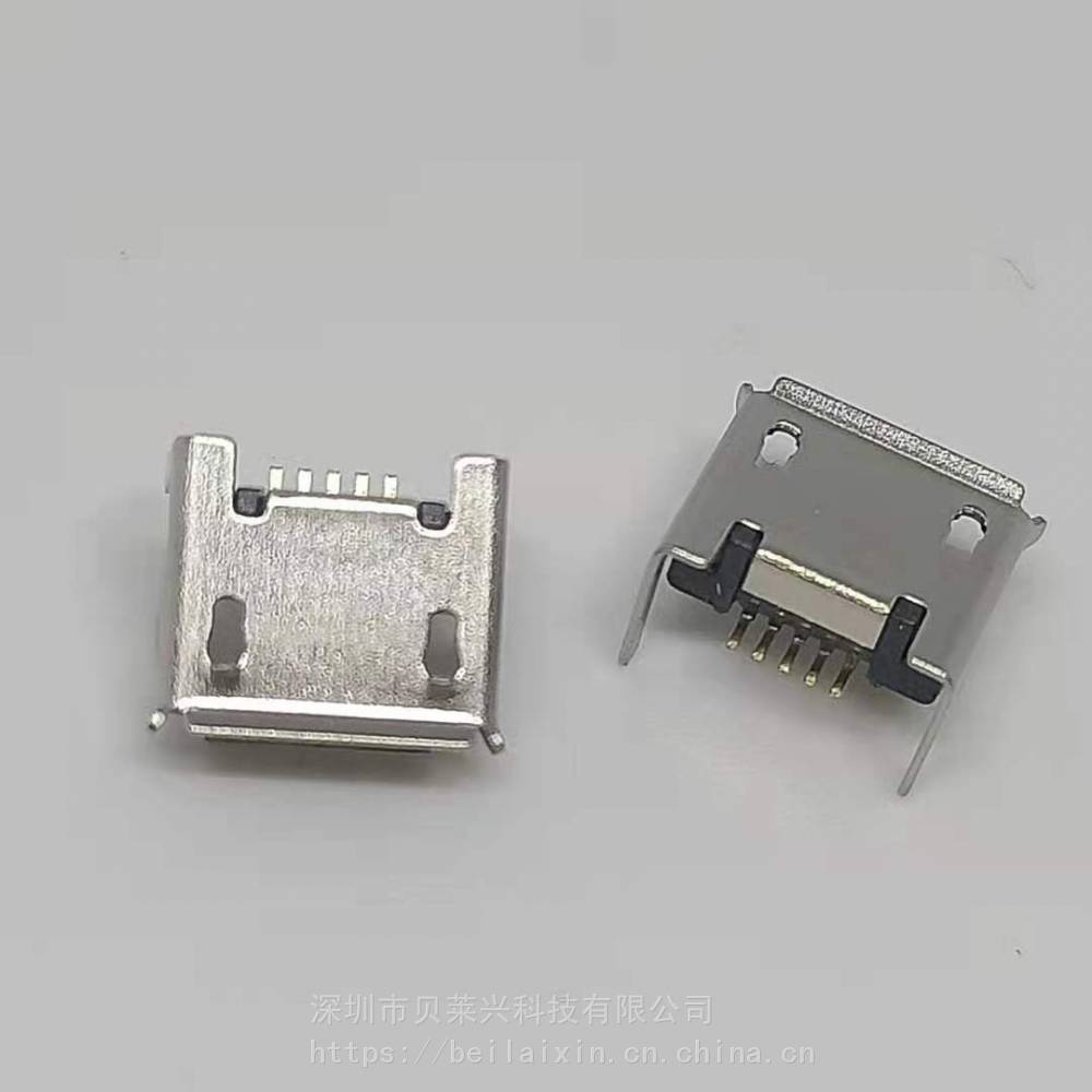 MICROUSB5P母座四脚插板72前脚16后脚1