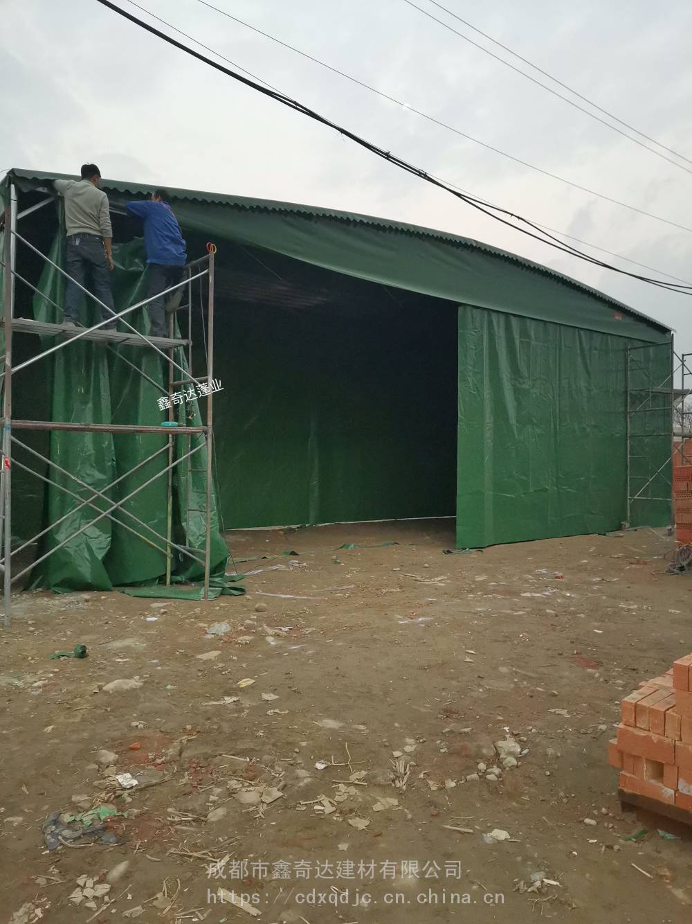 崇州大型篮球场推拉棚工地移动伸缩棚户外帐篷定做安装