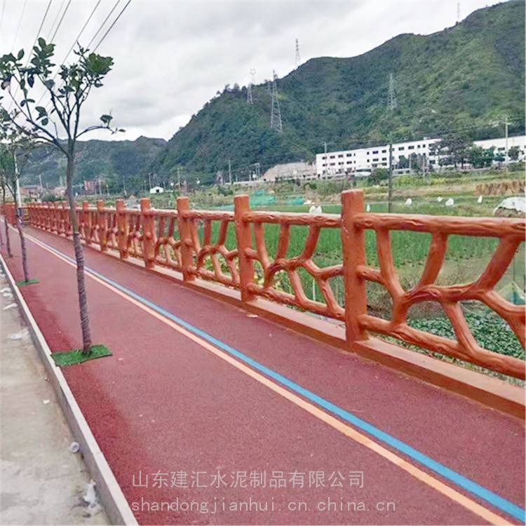 水泥防腐木护栏桥梁景区扶手栏杆道路隔离围栏花园栅栏