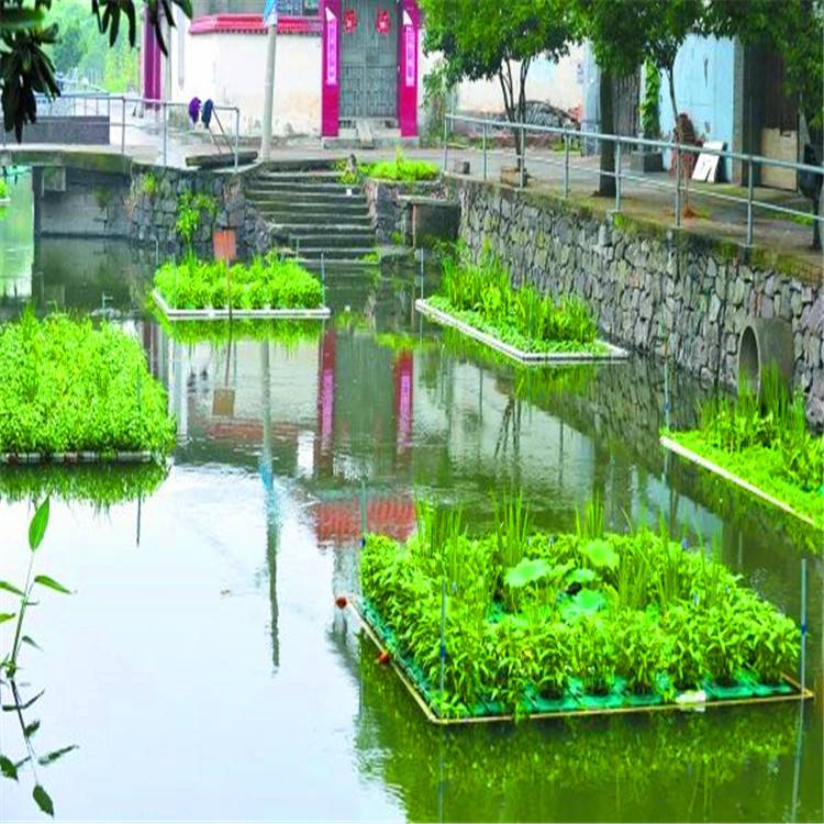 各种人工浮岛漂浮浮岛生态浮床河道绿化水生植物种植养护施工