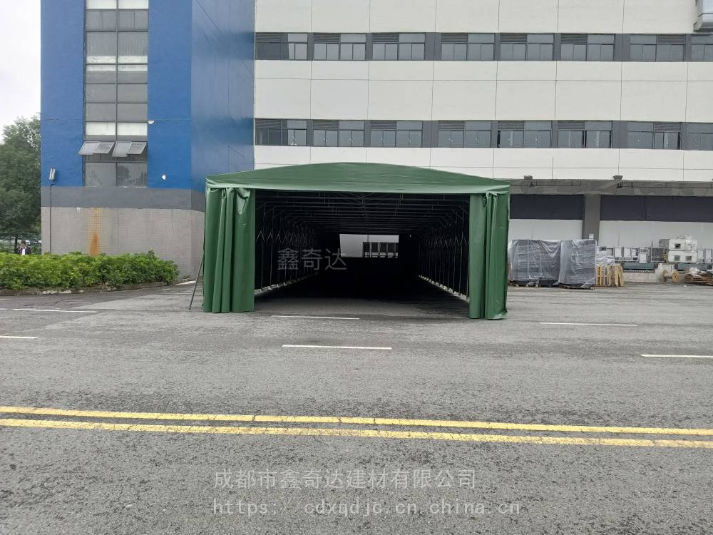 郫县定做雨棚仓储活动雨蓬篮球场推拉棚工地施工棚定制