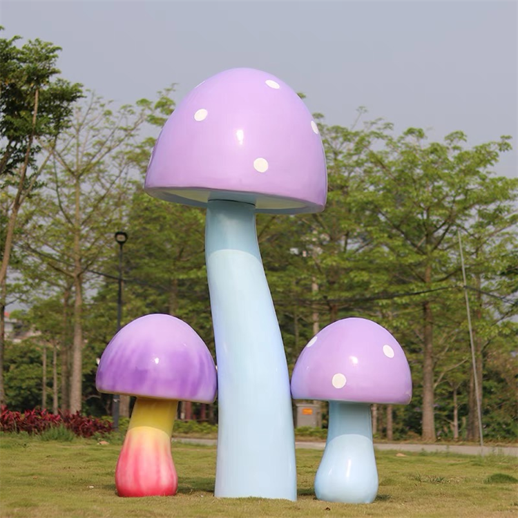 卡通玻璃钢蘑菇雕塑植物雕塑模型户外农场景观雕塑