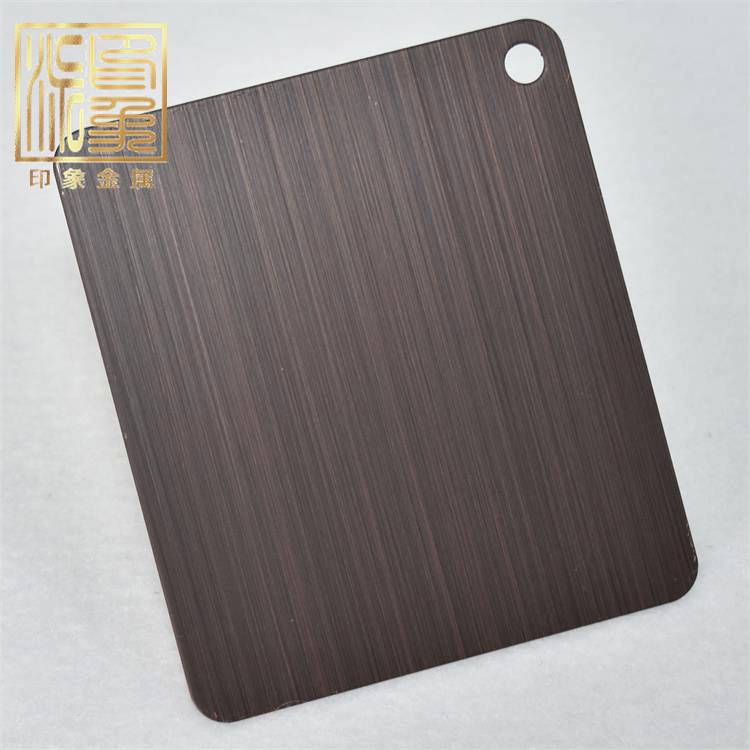电镀加工古铜不锈钢板拉丝黑古铜供应印象金属科技销售304不锈钢板