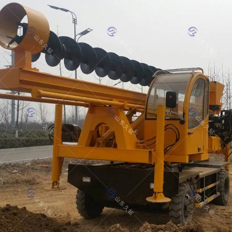 供应久钻360°轮式长螺旋打桩机小型桥梁建设桩工机械