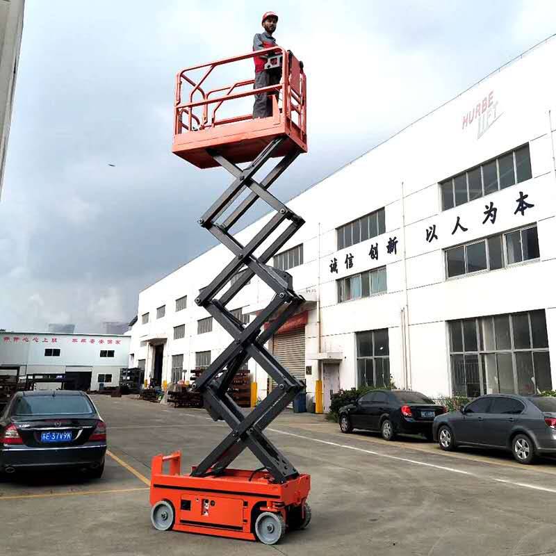 厂房检修移动式登高车 14米电动剪叉全自动升降平台 现货四轮移动升降
