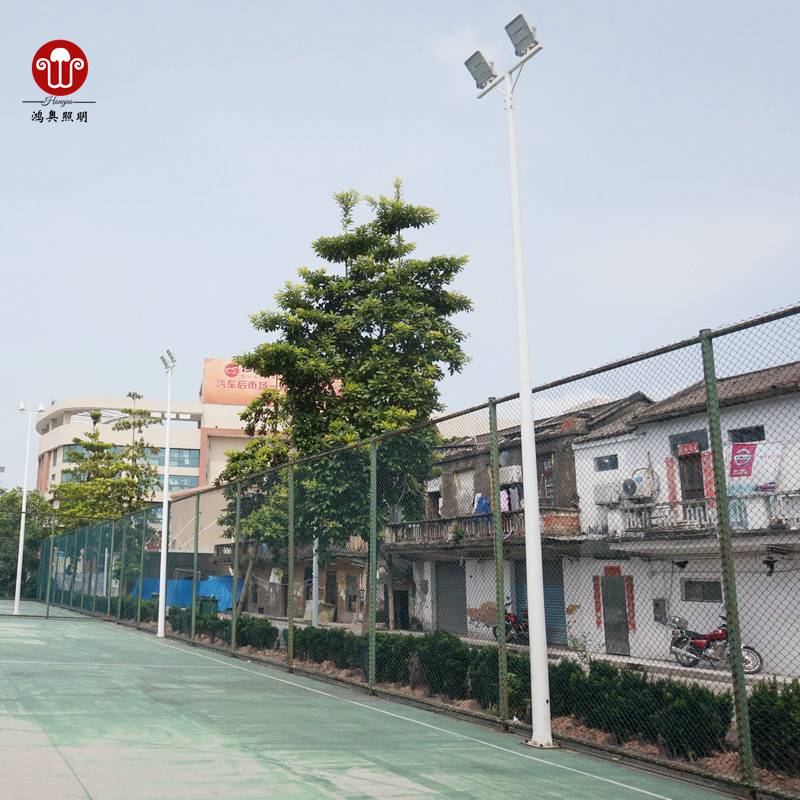 文昌户外篮球场灯柱安装室外篮球场地照明灯杆高度哪有卖8米球场电线杆