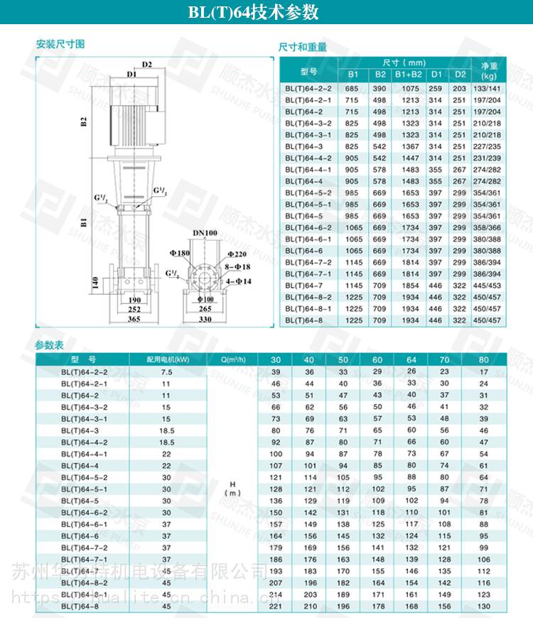 新界泵业BL/T12-6增压泵工业抽水泵立式不锈钢多级离心泵