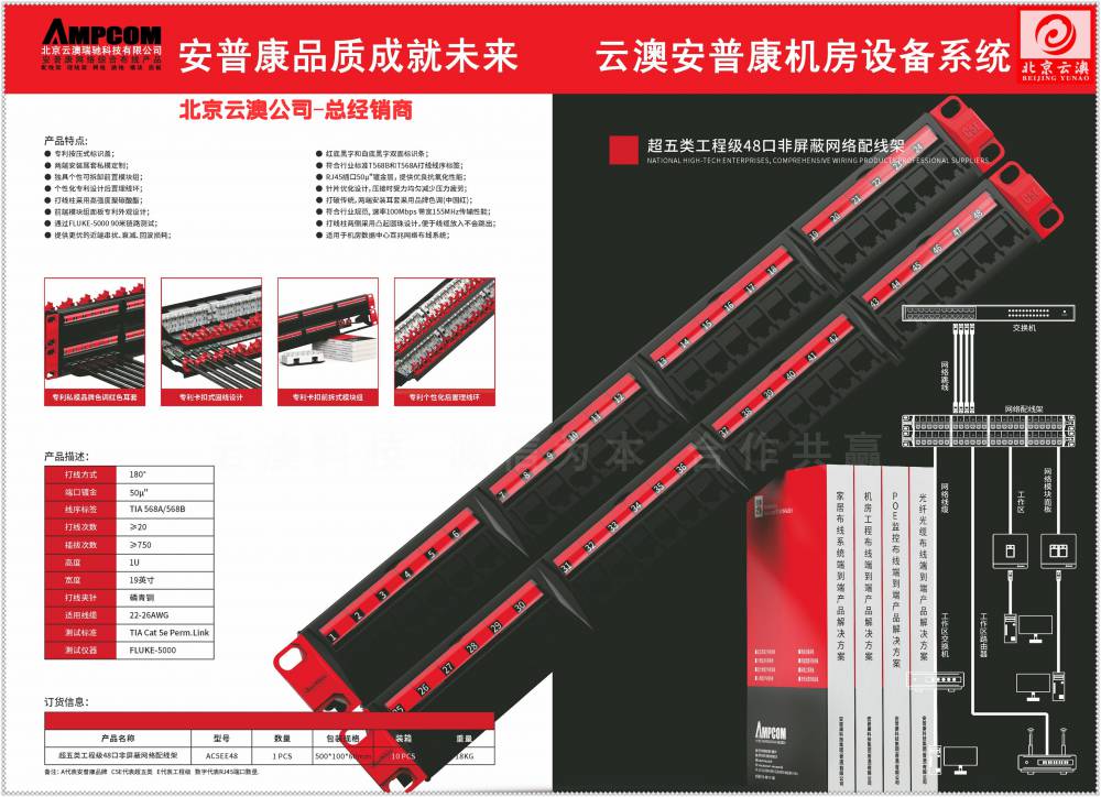 安普康AMPCOM内蒙古自治区康普网线配线架-安普康AMPCOM网线配线架总经销中部