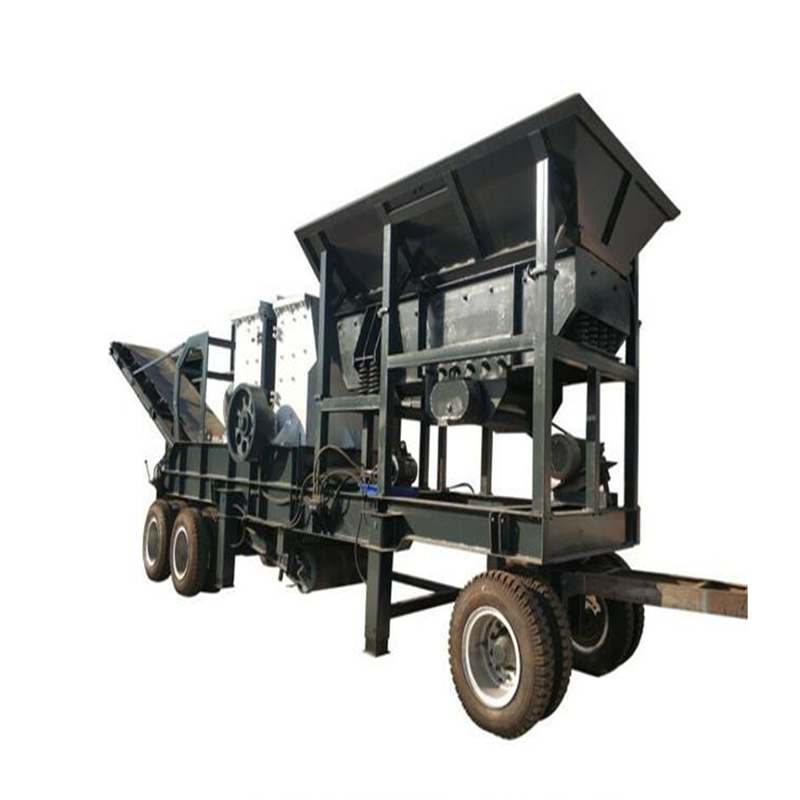 鹅卵石移动破碎站鹅卵石移动破碎机鹅卵石小型移动制砂机800型鹅卵石