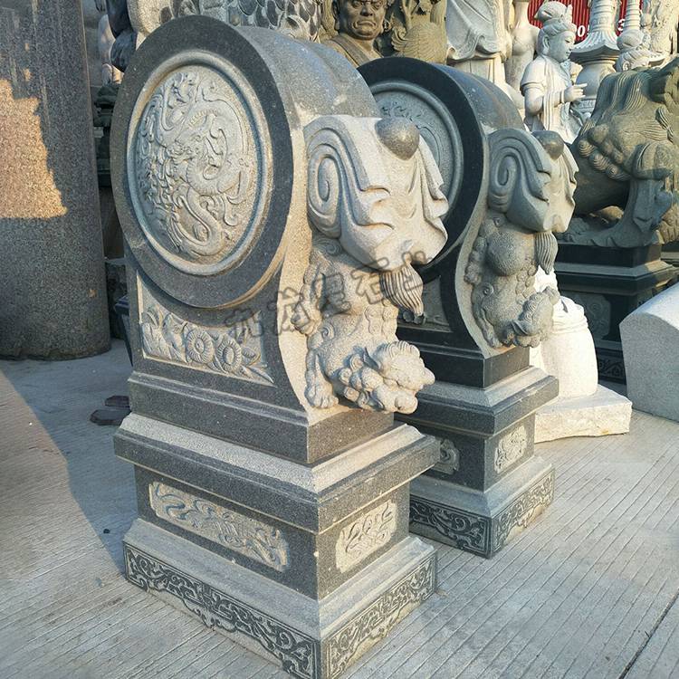 青龍獅子抱鼓石雕刻仿古抱鼓石價格