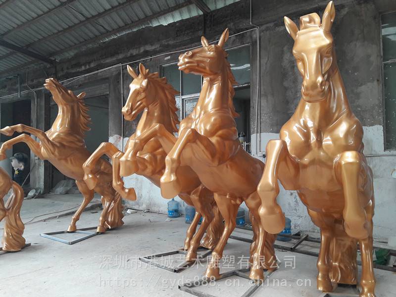 深圳园林景观仿真动物雕塑玻璃钢飞马独角兽雕塑