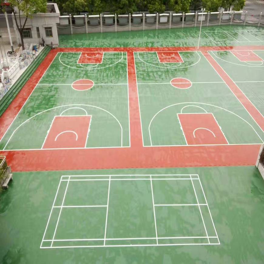 篮球场硅PU生产厂家，三亚篮球场建设施工价格，海口塑胶篮球场