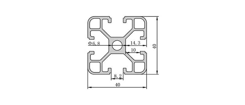 系列 上一個 4040l(輕型)工業鋁型材外部規格與4040標準型材相同,但