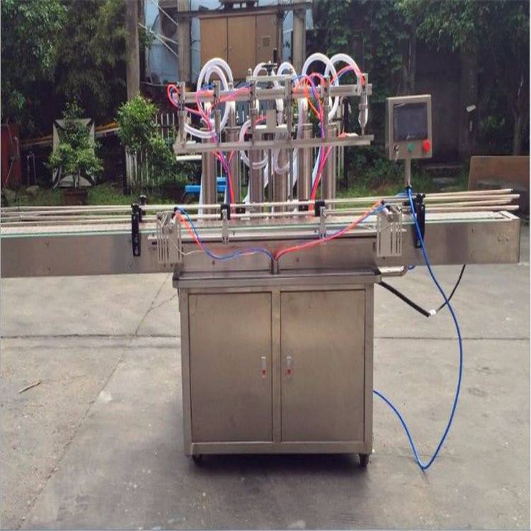 4头型直线式液体自动灌装机六头消毒水自流式包装机