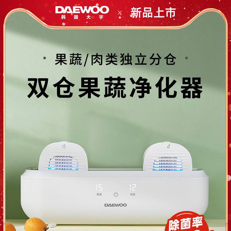 DAEWOO韩国大宇双仓果蔬清洗机家用除农残洗菜机食材净化器QX6-1