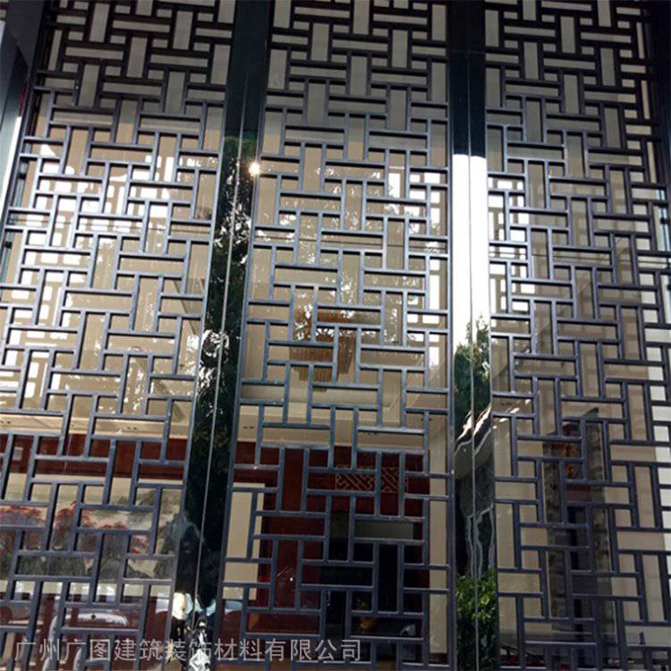 新中式防腐铝合金花格门窗铝格栅仿木纹铝窗花定制