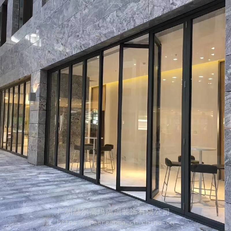 花色多样的钢化玻璃折叠门_赫尔高玛环保玻璃折叠门出厂价】价格_厂家