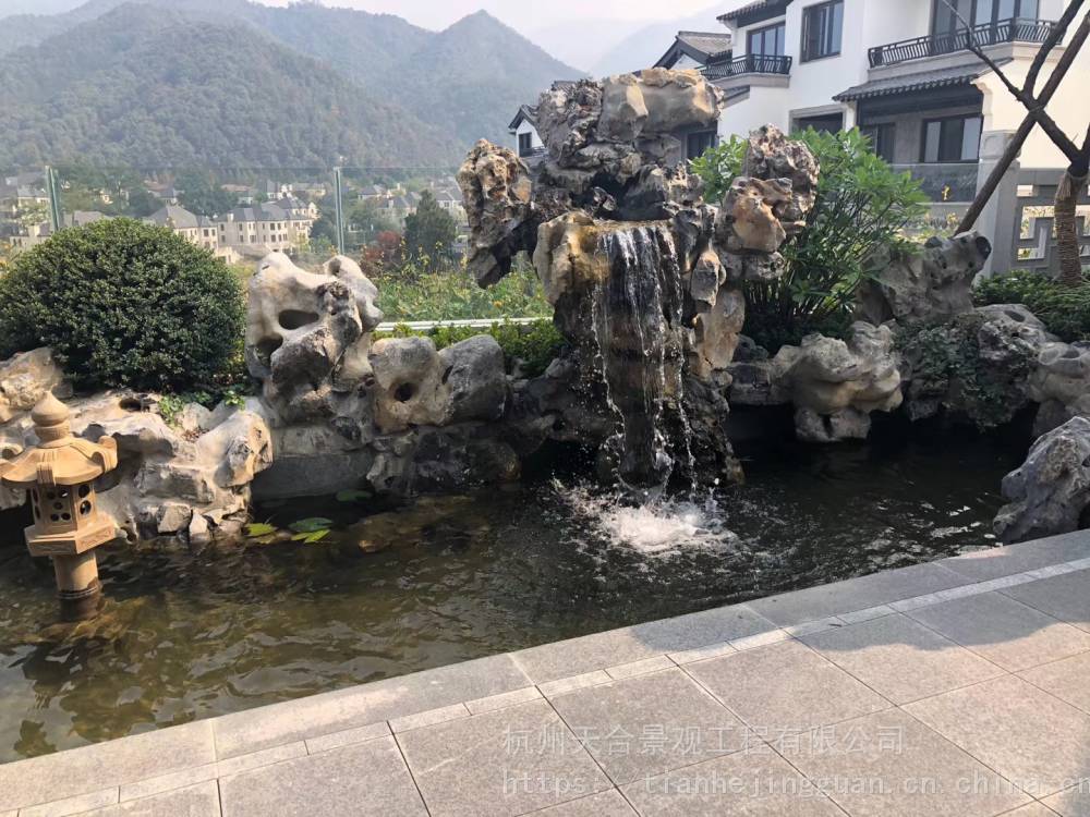 温州园林景观石太湖石新中式庭院驳岸假山石窟窿石免费设计全国施工