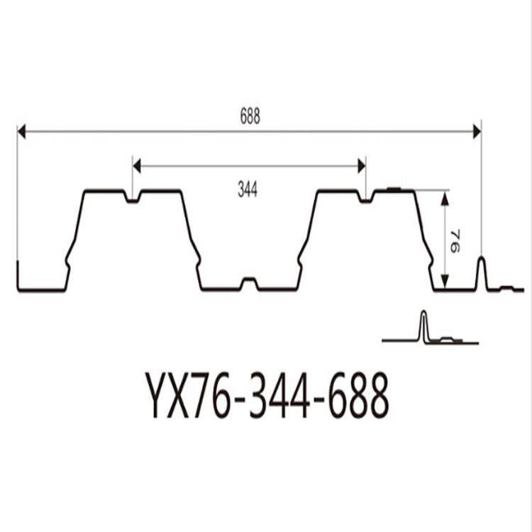 无锡新世杰供应南通压型钢板YX76-344-688热镀锌开口式楼承板型号钢承板