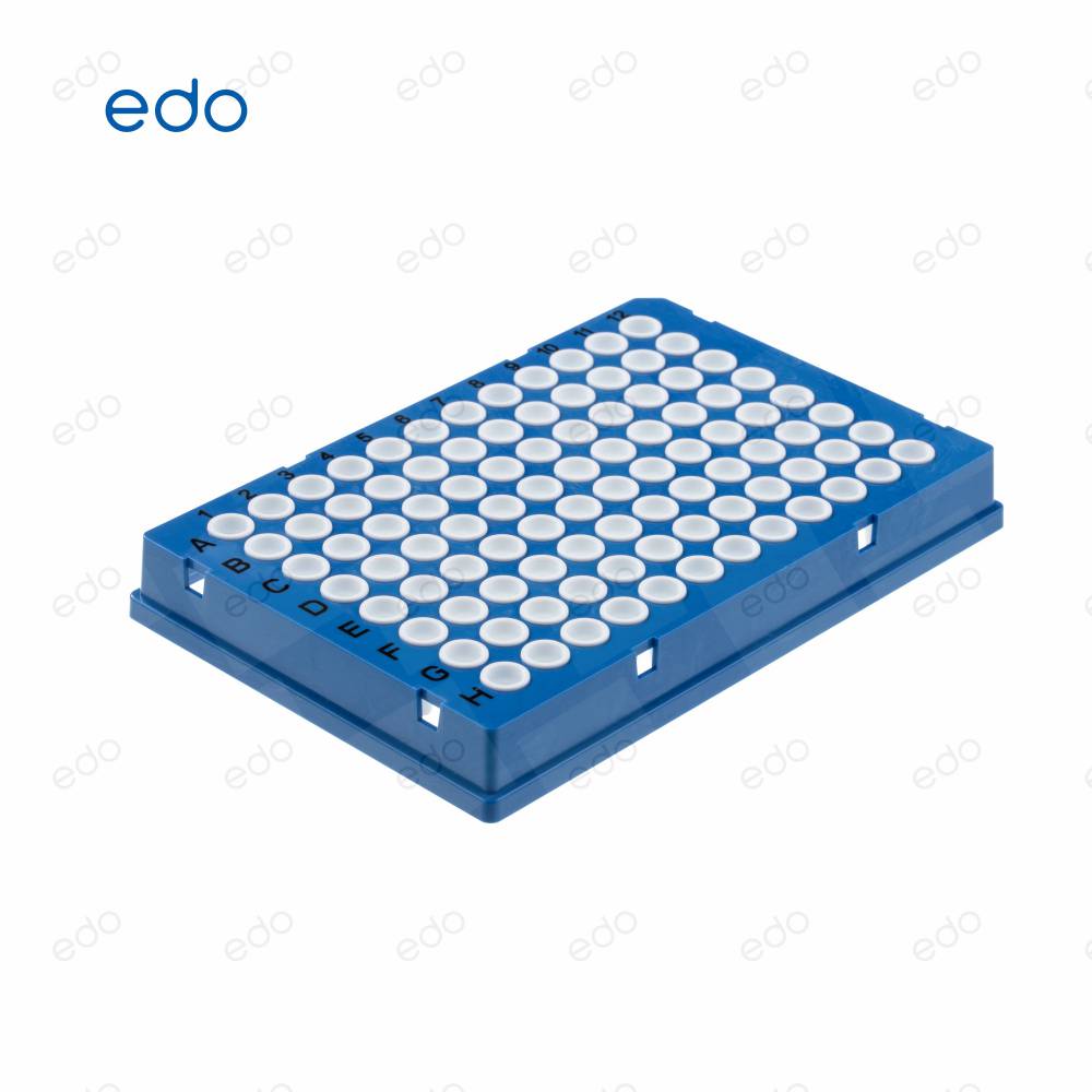 edo01mL96孔PCR板全群边透明蓝色框应用于基因分离