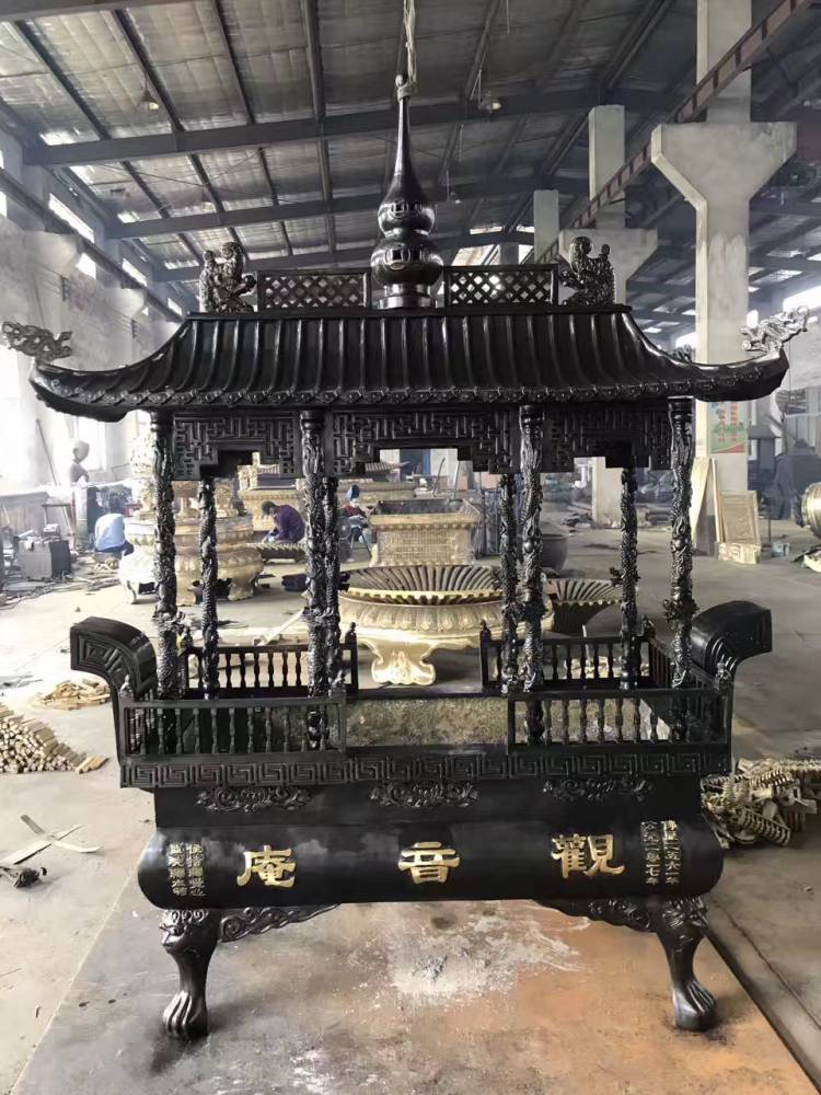 寺院长方形香炉长方形带盖香炉铸铁香炉价格