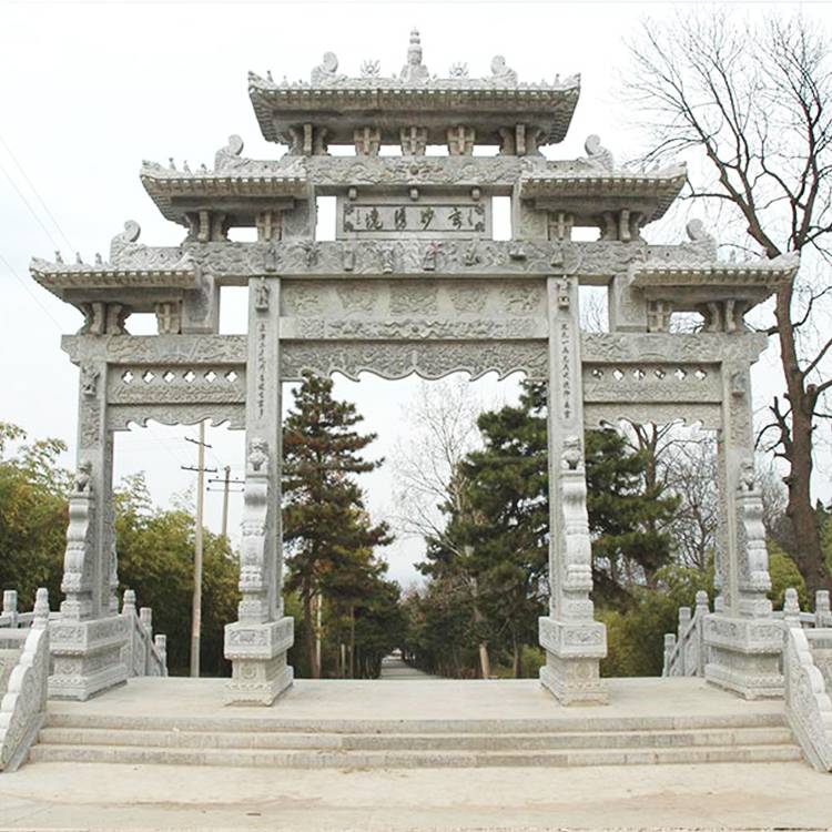 广场园林景区寺庙石雕牌坊花岗岩农村石牌坊款式多样