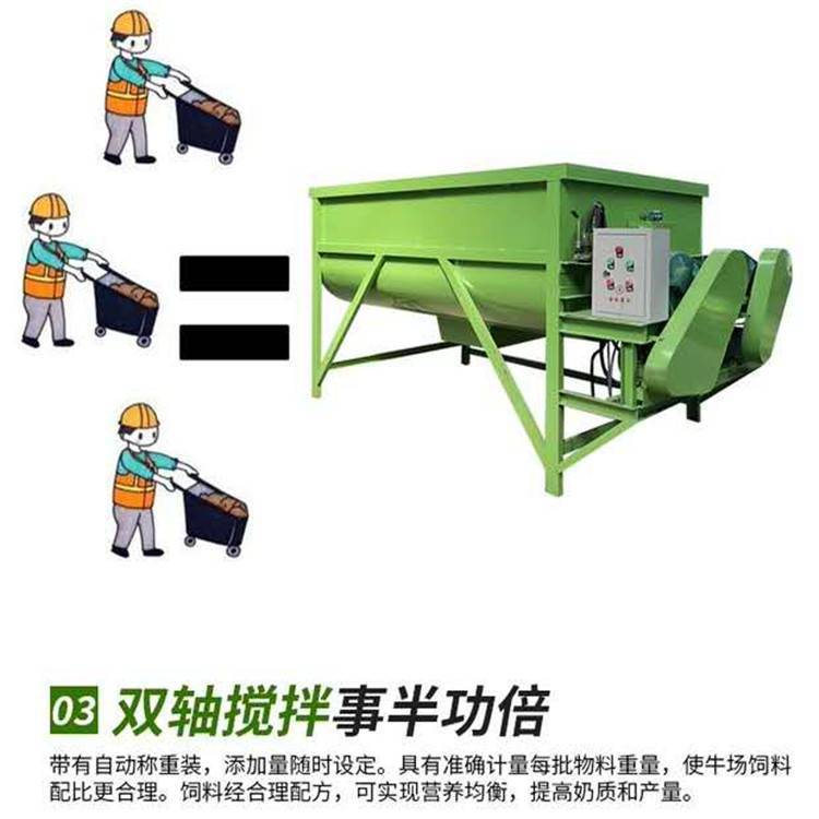 兴宾区牛羊精粗草料搅拌机 卧式双拨齿拌料机