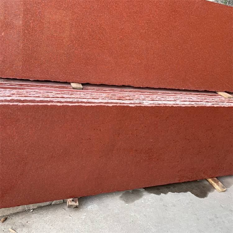 石材中国红厂家中国红石牌坊石材定制机切面外墙文化石