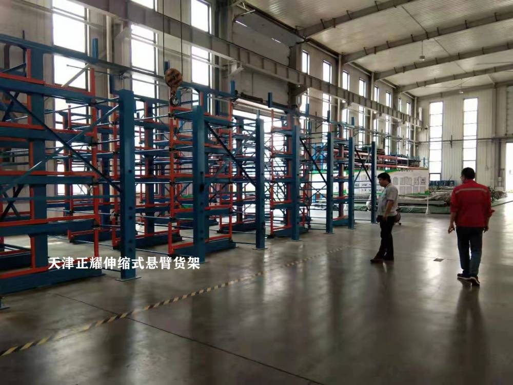 伸缩式悬臂货架安装方法 棒料存取架 高承重型材承重架