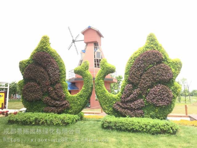 大型节日庆典绿雕设计素材绿雕图片熊猫生产绿雕的厂家